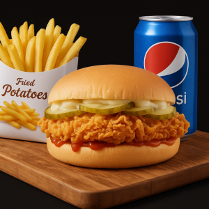 Combo Meniu Crispy Sandwich + cartofi prajiti + suc doza